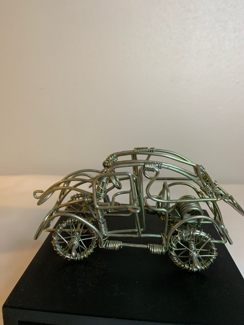 VINTAGE Handcrafted  Art Metal Sculpture Car “Wolkswagen”